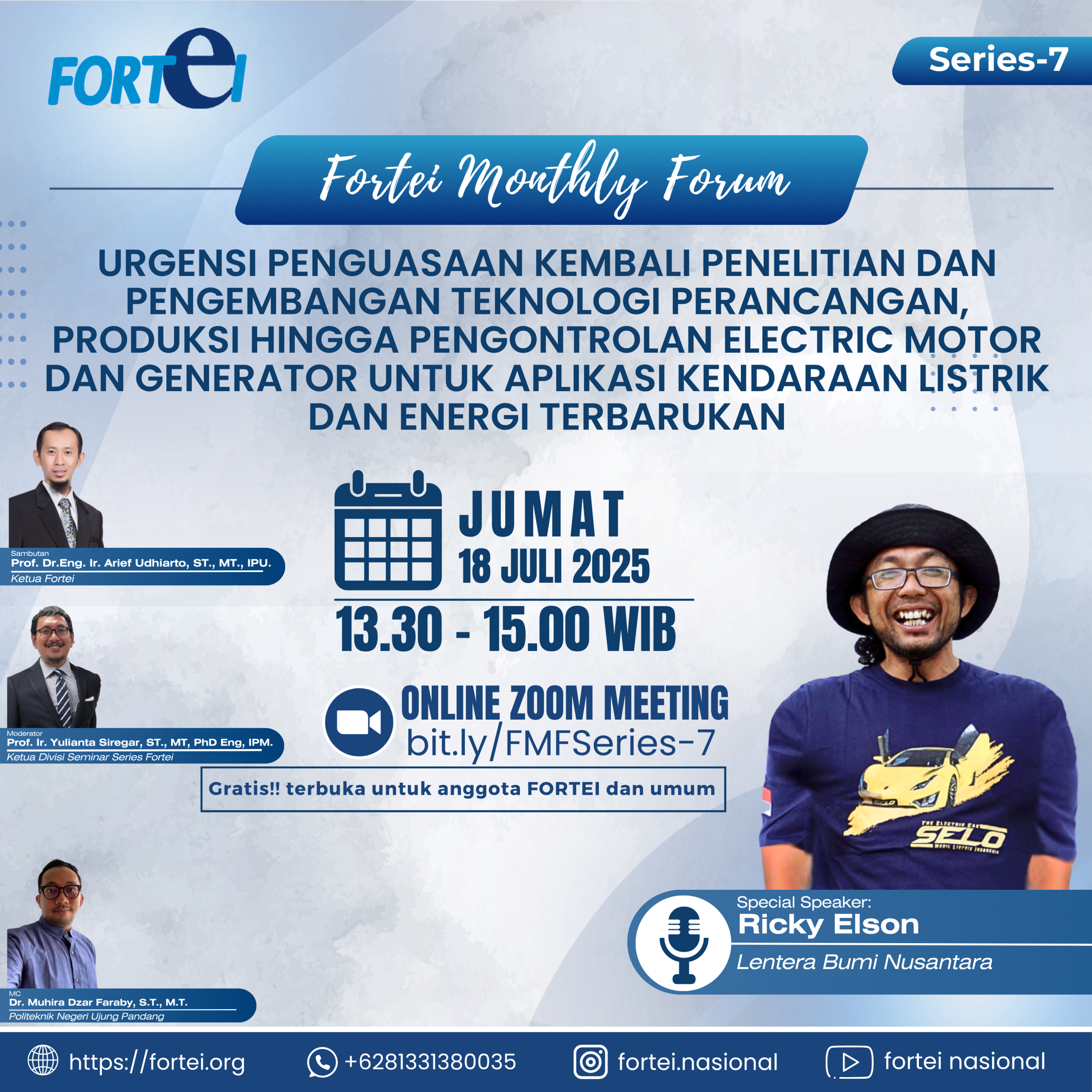 FMF Series 7-Urgensi penguasaan kembali penelitian dan pengembangan Teknologi perancangan, produksi hingga pengontrolan Electric Motor dan Generator untuk aplikasi Kendaraan Listrik dan Energi Terbarukan